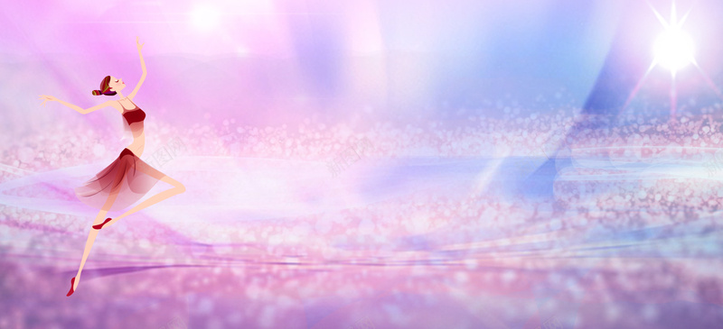 紫色舞蹈梦幻banner背景
