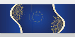 礼宾牌大气质感深蓝色欧式花纹婚礼海报背景高清图片