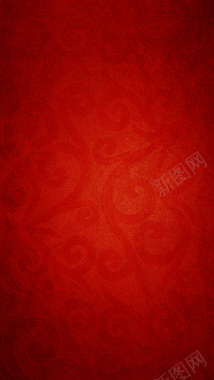 新春花纹纹理红色H5背景背景