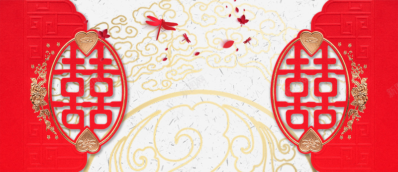 中式婚礼传统文艺背景背景