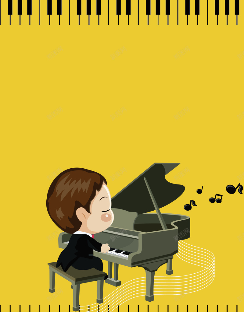 黄色钢琴招生培训班海报背景psd设计背景_88icon https://88icon.com psd 卡通人物 卡通彩色琴 培训班 开始招生艺术字体 招生 海报 白色 钢琴 钢琴招生 音符