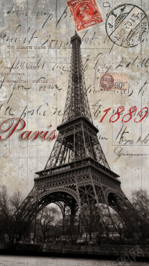 巴黎铁塔H5背景背景