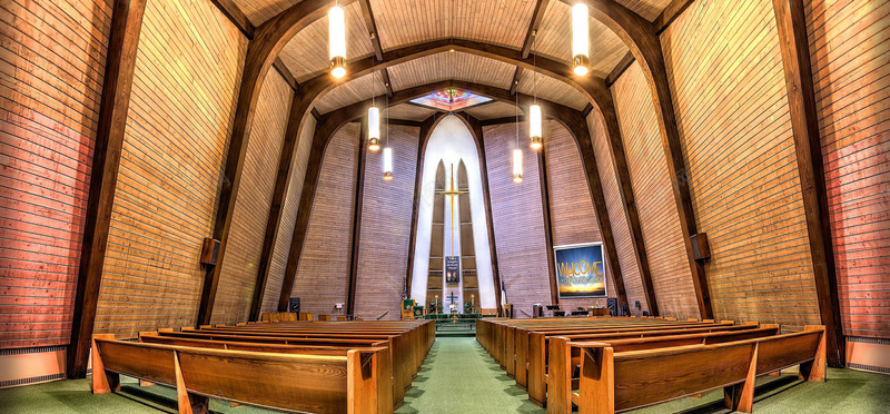 木质教堂背景摄影图片