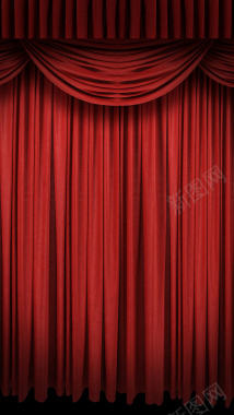 红色舞台幕布H5背景背景