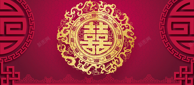 中国红banner背景