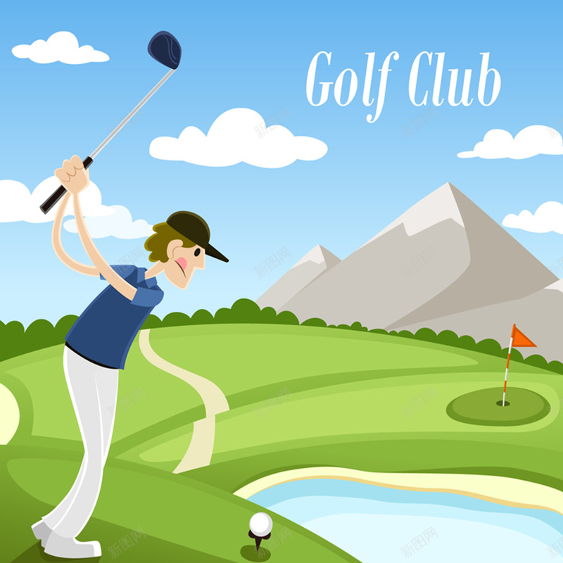打高尔夫的男子插画矢量ai设计背景_88icon https://88icon.com 快乐 男子 矢量素材 高尔夫矢量 高尔夫素材 矢量图
