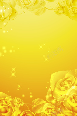 金色花卉海报背景背景