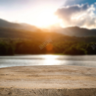 湖边木板背景背景