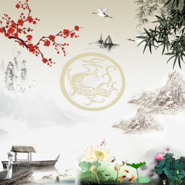 复古中国风文化海报背景背景