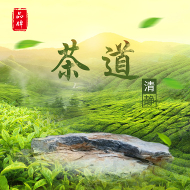 茶田绿色风景食品创意主图背景