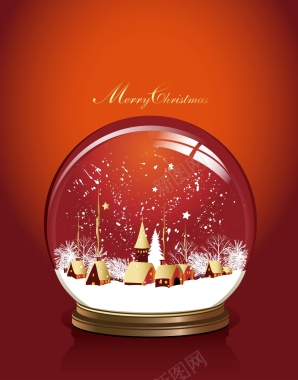 矢量质感水晶球圣诞节背景背景