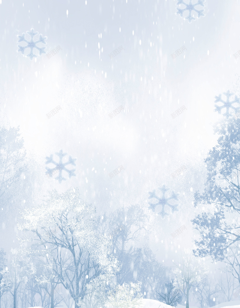 唯美冬天雪景下雪jpg设计背景_88icon https://88icon.com 150PPI PSD源文件 下雪 冬日雪景 分层文件 唯美 平面设计 树木 雪地 雪花