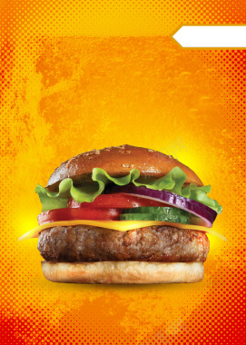 美食汉堡包海报背景背景