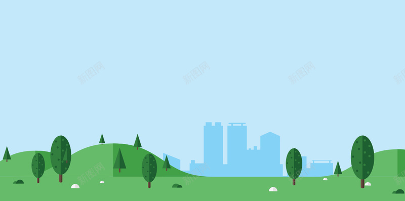 扁平化绿色树木绿地文明城市H5背景psd设计背景_88icon https://88icon.com H5背景 云 山坡 扁平化 扁平城市 文明城市 树木 清新 绿地 绿色 蓝天 风景