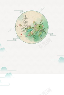 夏至24节气中国传统节气纹理背景