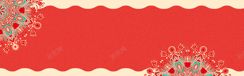 婚庆喜庆红色bannerpsd设计背景_88icon https://88icon.com 婚庆素材 婚礼banner 波浪 流苏 矢量心形素材 矢量花纹 矢量花草素材 结婚 花冠 花轿素材