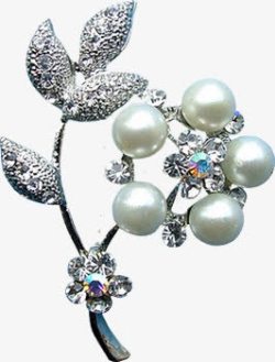 白银珍珠花朵素材