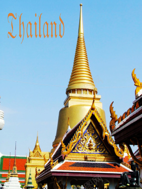 泰国寺庙摄影宣传旅游海报背景