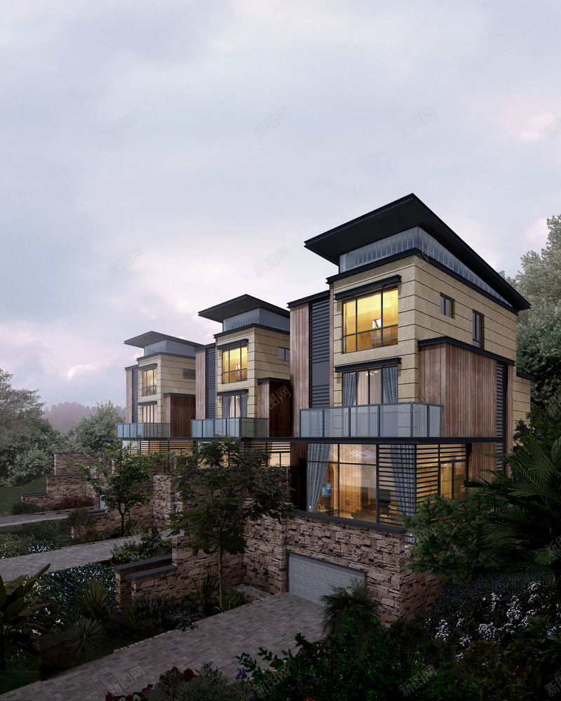 夜景灯光别墅效果图背景psd设计背景_88icon https://88icon.com 创意别墅 别墅夜景 欧式别墅建筑 海报 背景 高档别墅设计效果图