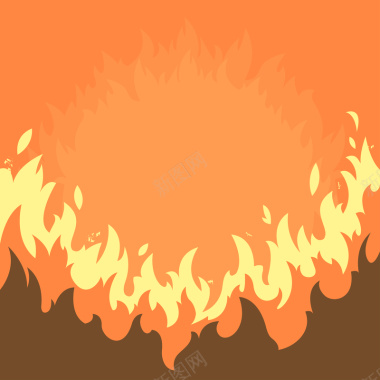 卡通手绘质感火焰烧烤店铺背景矢量图背景