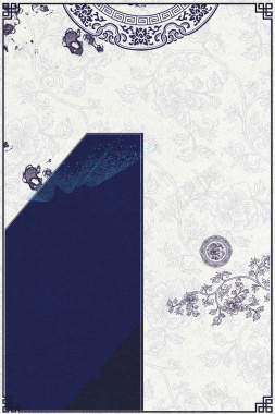 中国风传统水墨青花瓷背景