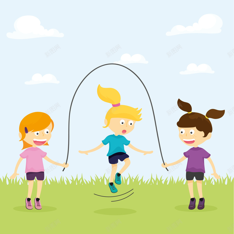 卡通女孩跳绳背景矢量图ai设计背景_88icon https://88icon.com 卡通 女孩 手绘 海报 童趣 背景 跳绳 矢量图