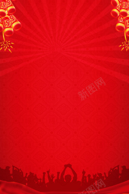 鞭炮红色新年节日背景背景
