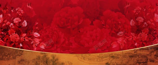 红色牡丹花背景背景