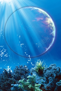 蓝色海洋地球保护海洋公益海报背景背景