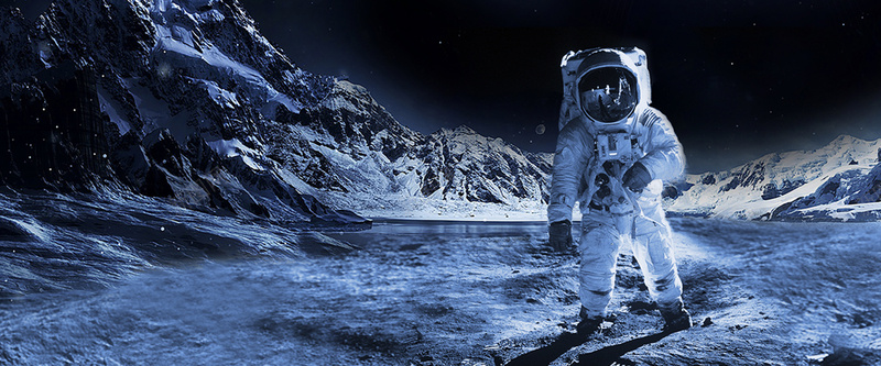 人类月球日宇航员太空探索banner海波背景