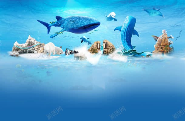深海下的各种海洋生物jpg设计背景_88icon https://88icon.com 各种 海洋生物 深海