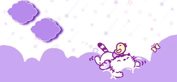 紫色可爱卡通背景jpg_88icon https://88icon.com 云彩 儿童psd 儿童摄影模版 卡通 天使猫猫 婚纱模版 小鸟 紫色