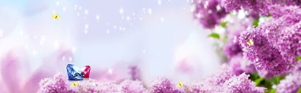 紫色梦幻钻石花背景banner背景