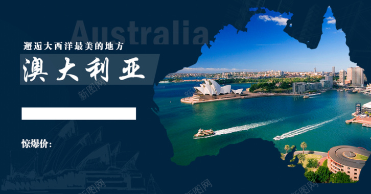 澳大利亚旅游海报背景背景