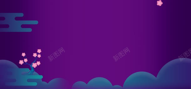 紫色七夕电商活动海报背景