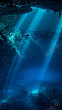 蓝色大海潜水H5背景图背景