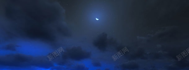 动漫夜空月亮唯美背景banner背景