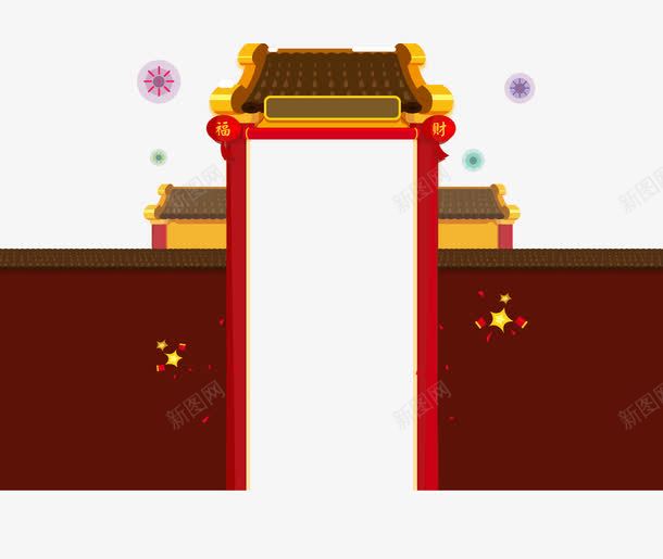 宫墙图案png免抠素材_88icon https://88icon.com 喜庆 宫墙 新年 猴年 红色