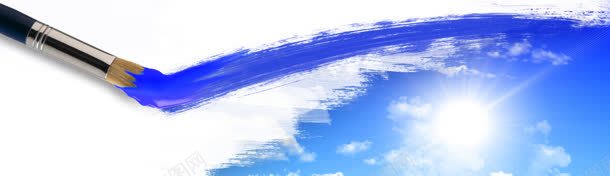 手绘卡通蓝天白云创意背景大图背景