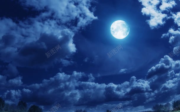 月圆之夜庆中秋背景