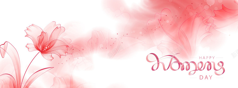 38妇女节浪漫花朵海报背景背景