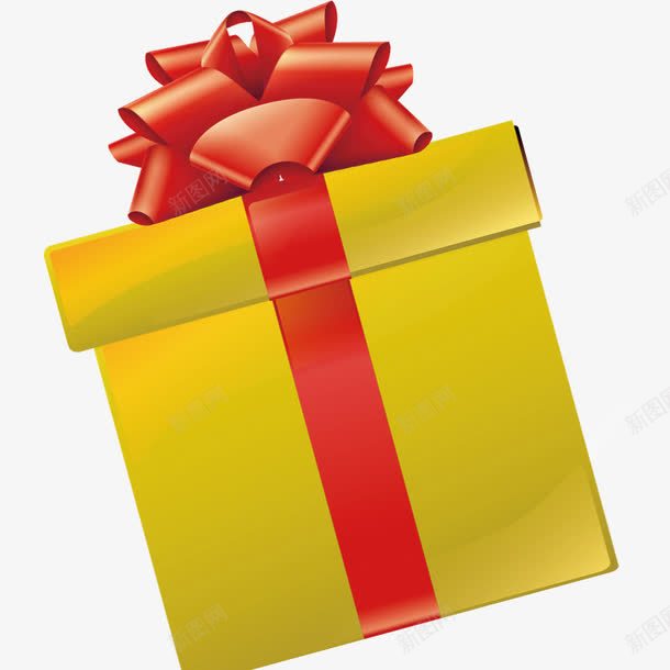 黄色礼品盒psd免抠素材_88icon https://88icon.com 礼品 礼物 礼盒