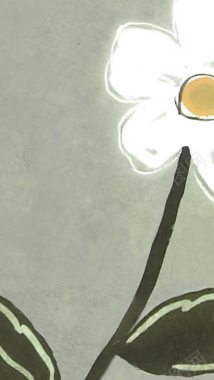 复古风格彩绘白色花朵背景