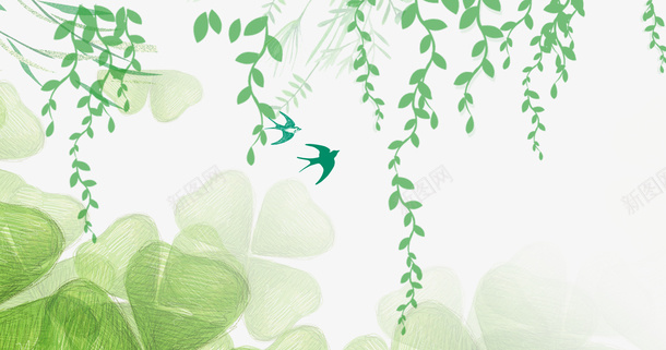 绿色清新唯美春游踏青背景psd免抠素材_88icon https://88icon.com 唯美 春游 树叶 海报 清新 绿色 荷花 踏青