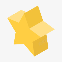 黄色五角星收藏元素矢量图素材