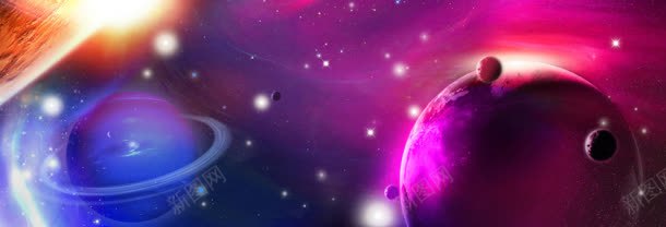 宇宙背景jpg设计背景_88icon https://88icon.com 夜空 大气 星球 紫色