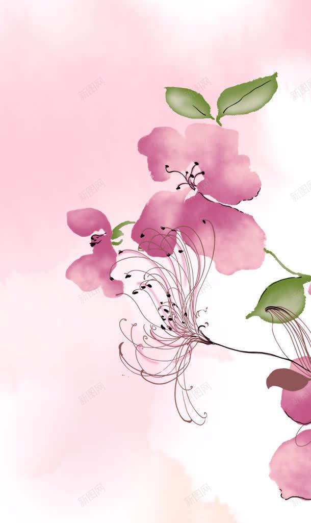 彩绘粉红色花朵水墨彩绘风格jpg设计背景_88icon https://88icon.com 彩绘 水墨 粉红色 花朵 风格