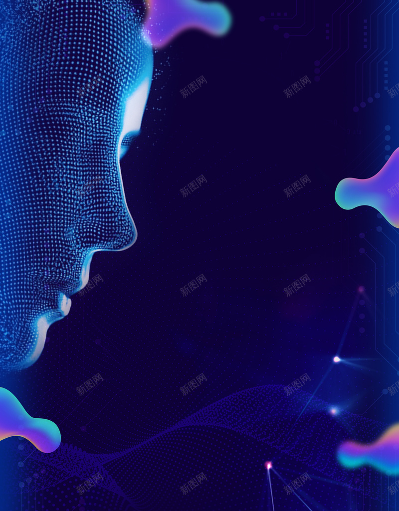 创意人脸识别海报psd设计背景_88icon https://88icon.com AI人工智能 人脸识别 智能时代 流体 渐变 科技人工智能峰会 科技发布会 科技改变未来
