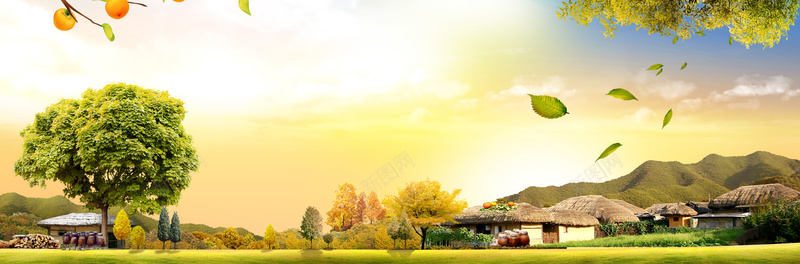 田园风光背景psd设计背景_88icon https://88icon.com 乡村 乡村风情 光 创意海报 大叔 大山 大气 村乡 海报banner 田园 草坪 落叶