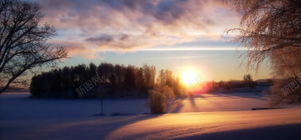 夕阳雪地树林背景jpg设计背景_88icon https://88icon.com 夕阳 天空 树林 雪地